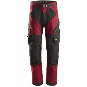 6903 Pantalones largos de trabajo FlexiWork rojo/ negro