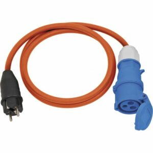Alargador/adaptador IP44 H07RN F 3G 2,5 230V/16A con clavija y toma de corriente CEE para uso industrial, marítimo y camping