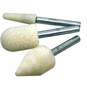 Muelas con vástago Ø 6 mm de corindón blanco para acabados en acero y acero inox