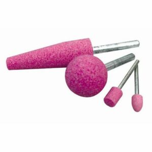 Muelas con vástago Ø 6 mm de corindón rosa para uso universal en acero