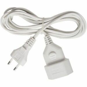 Alargador eléctrico IP20 H03VVH2-F 2x0,75 con clavija y toma tipo euro