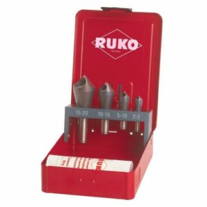 Juego de 4 avellanadores ranurados HSSE-Co 5 y pasta de corte 30 g.