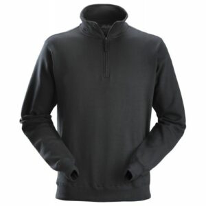 2818 Sudadera con media cremallera negra