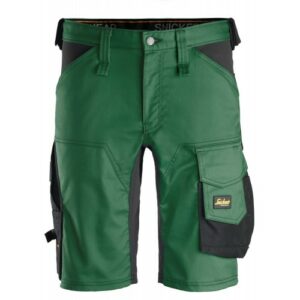 6143 Pantalones cortos de trabajo elásticos Slim Fit AllroundWork verde forestal/ negro