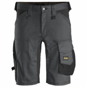 6143 Pantalones cortos de trabajo elásticos Slim Fit AllroundWork gris acero/ negro