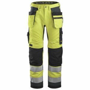 6230 Pantalón Allround Work+ Alta Visibilidad Bolsillos Flotantes CL2 Amarillo / Gris acero