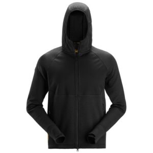 8405 Chaqueta intermedia FlexiWork negra con capucha y cremallera completa